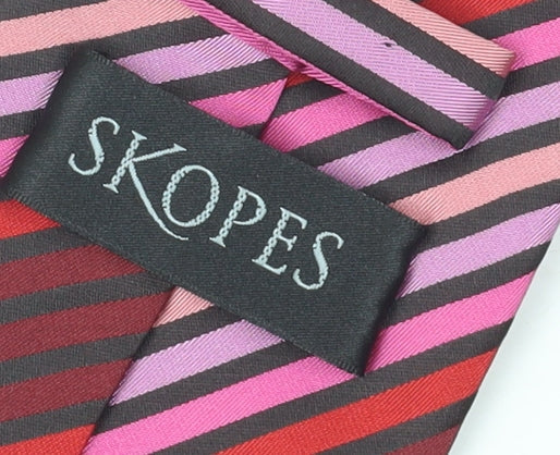Skopes Men's Red & Pink Striped Tie - Polyester