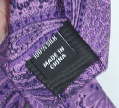 Jaeger Men's Purple Paisley Silk Tie