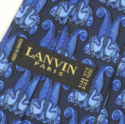 Lanvin Blue Floral Men's Silk Tie