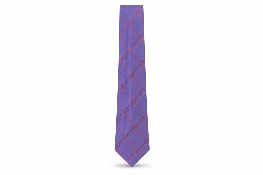 Mens Daniel Hechter Purple Plaids & Checks 100% Silk  Tie