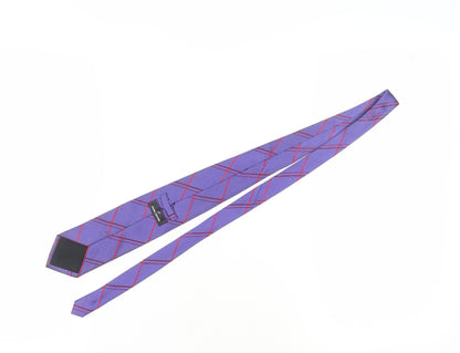Mens Daniel Hechter Purple Plaids & Checks 100% Silk  Tie