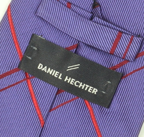 Mens Daniel Hechter Purple Plaids & Checks 100% Silk  Tie