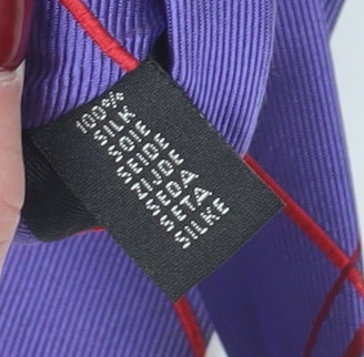 Mens Daniel Hechter Purple Plaids & Checks 100% Silk  Tie