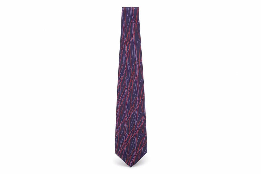 Mens Frangi Purple Geometric 100% Silk  Tie