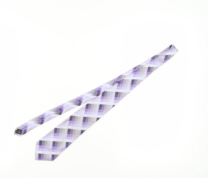 Ted Baker Men's Purple Plaid Check Silk Tie