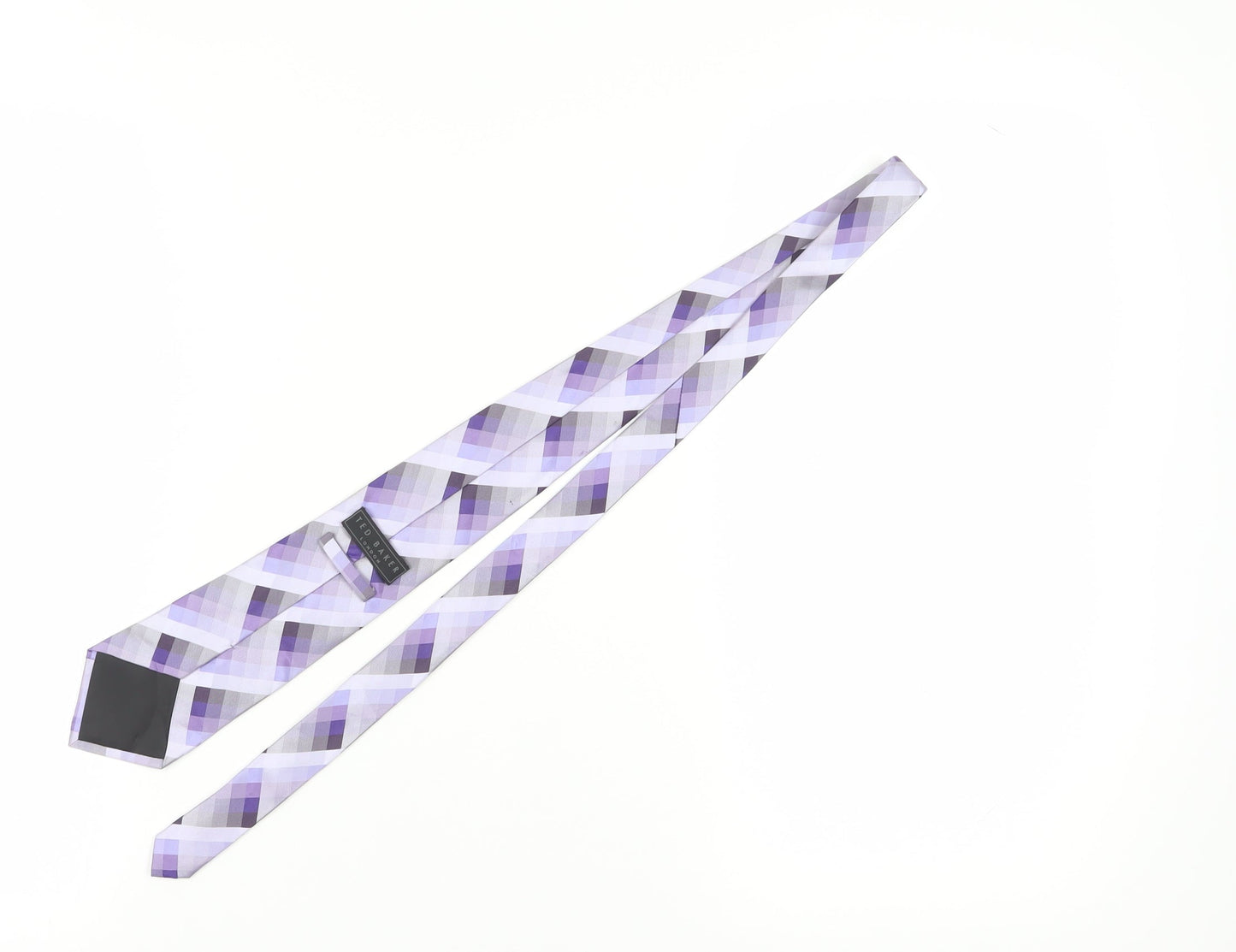 Ted Baker Men's Purple Plaid Check Silk Tie