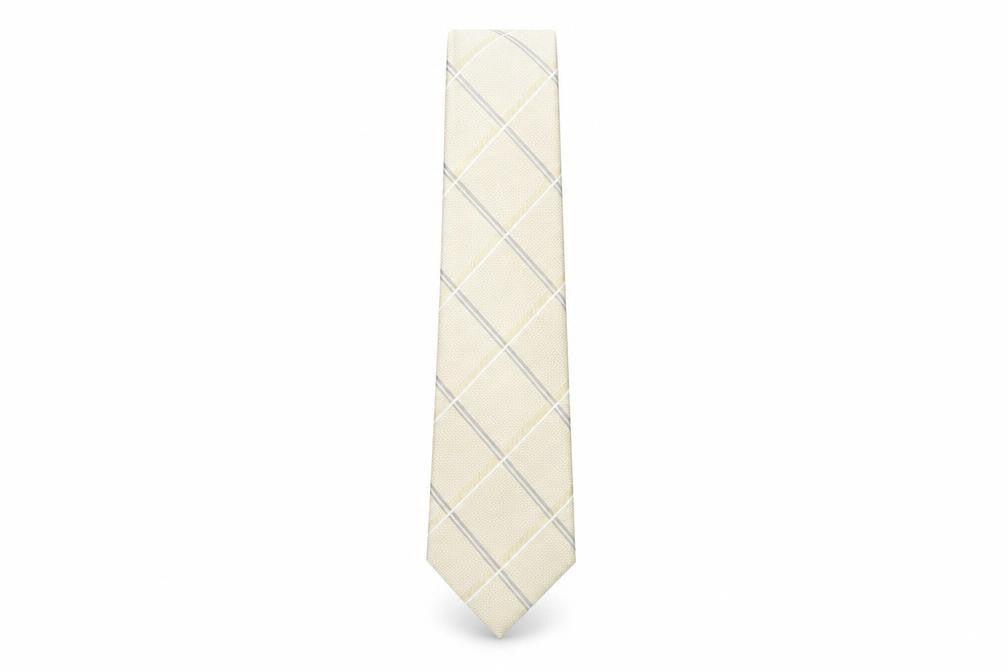 Mens Blakes Beige Plaids & Checks 100% Silk  Tie