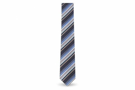 Harrods Silk Striped Tie Men Blue Black Beige Elegant