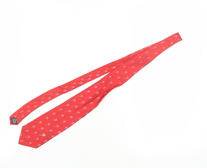 Mens Beaufort Red Floral 100% Silk  Tie