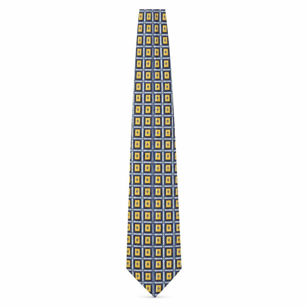 Mens House of Fraser Multicoloured Geometric 100% Silk  Tie