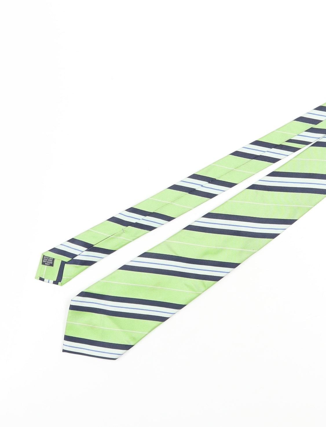 Samuel Windsor Men's Green Stripe Silk Slim Tie