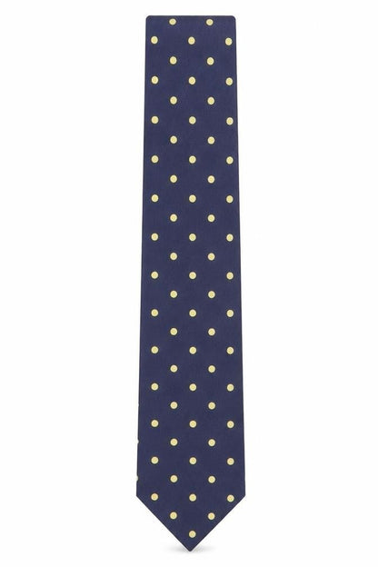 Mens TM Lewin Blue Polka Dot 100% Silk  Tie