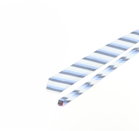 STVDIO Jeff Banks Blue Striped Mens Silk Tie