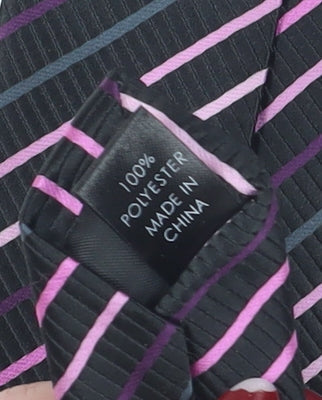 Thomas Nash Men's Black Striped Tie