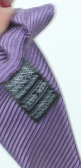 Marks and Spencer Men's Purple Silk Striped Tie