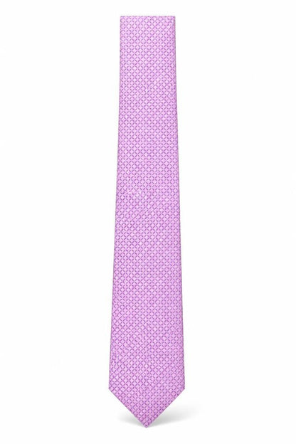 Mens Van Heusen Pink Geometric 100% Silk Slim Tie