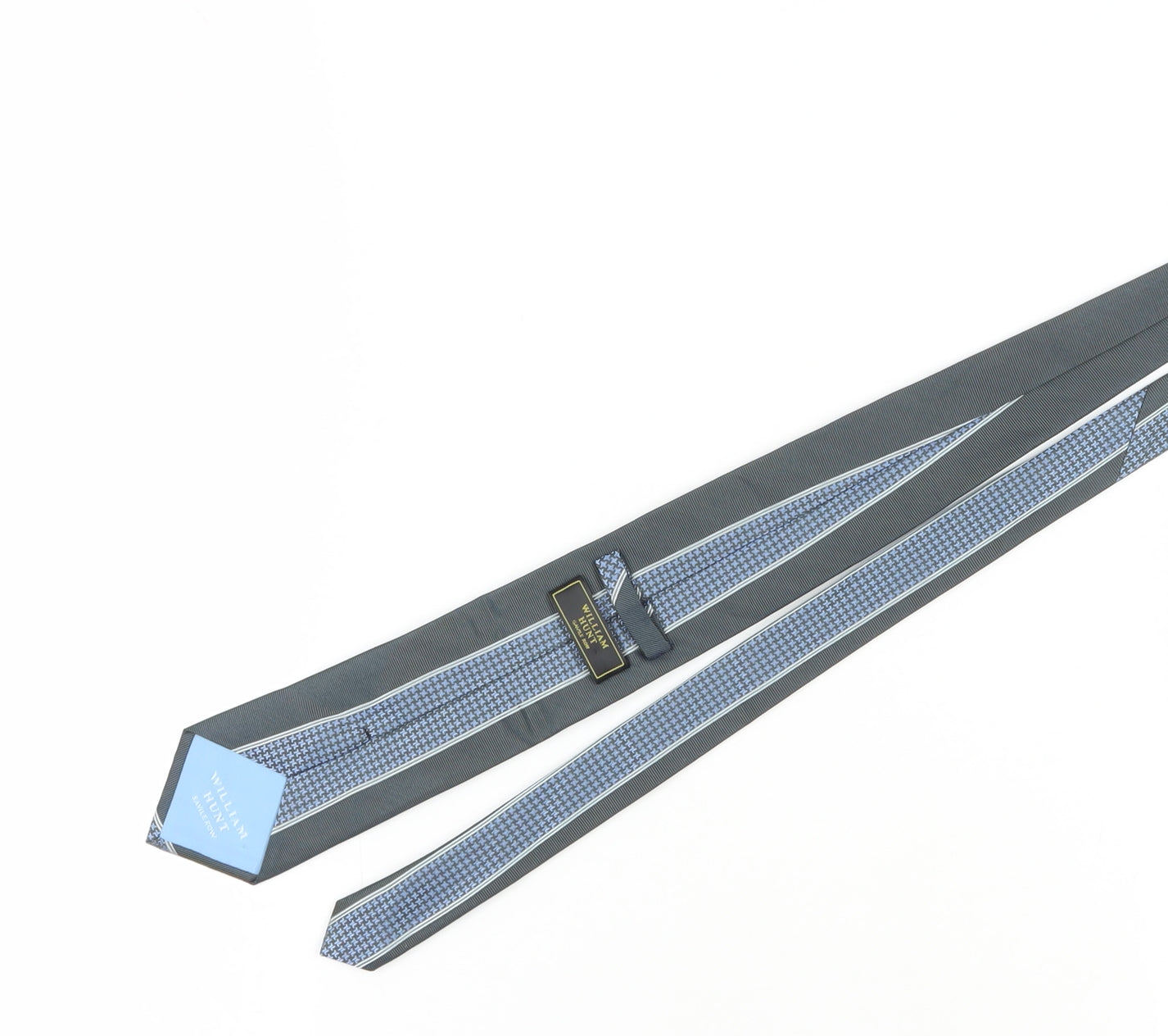 William Hunt Men’s Blue Houndstooth Silk Designer Tie