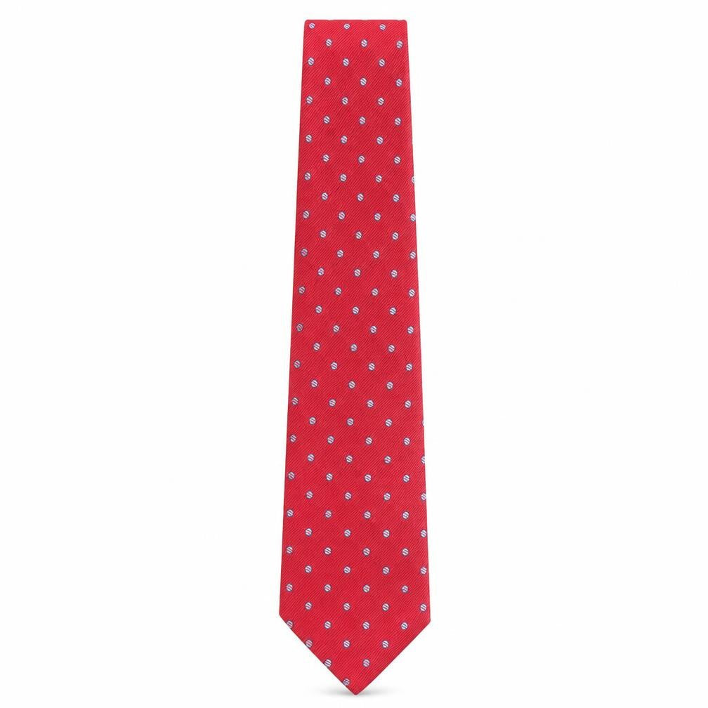 Mens T.M. Lewin Red Polka Dot 100% Silk  Tie