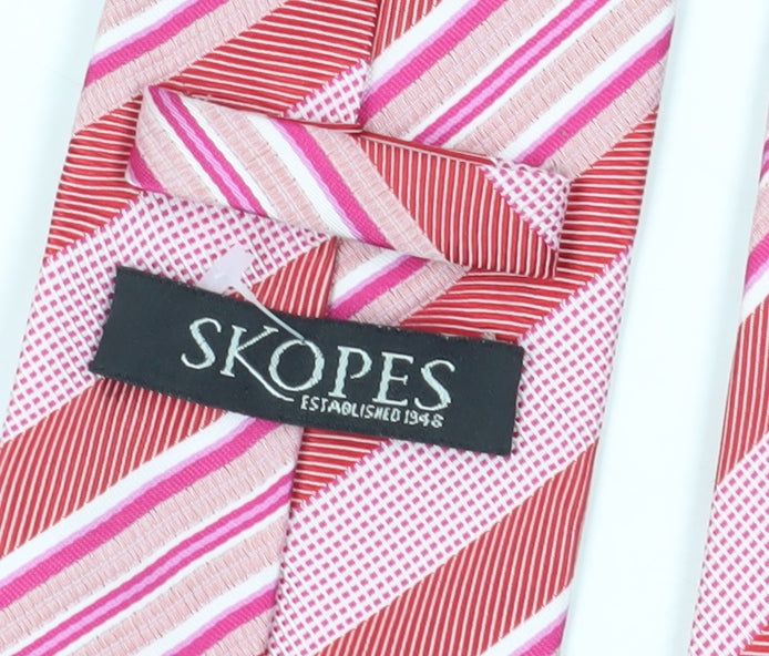 Skopes Men's Pink Striped Tie, One Size, Stylish & Bold