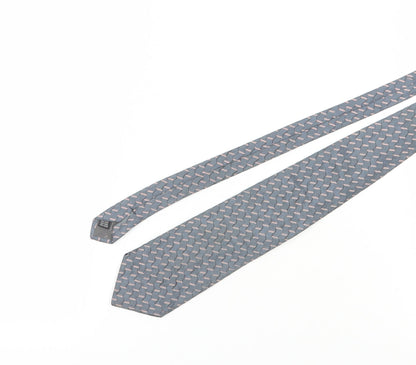 Mens Baumler Grey Geometric 100% Slim Tie