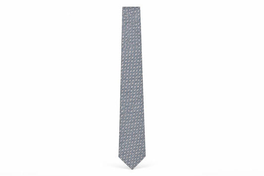 Bäumler Men's Grey Silk Geometric Slim Tie