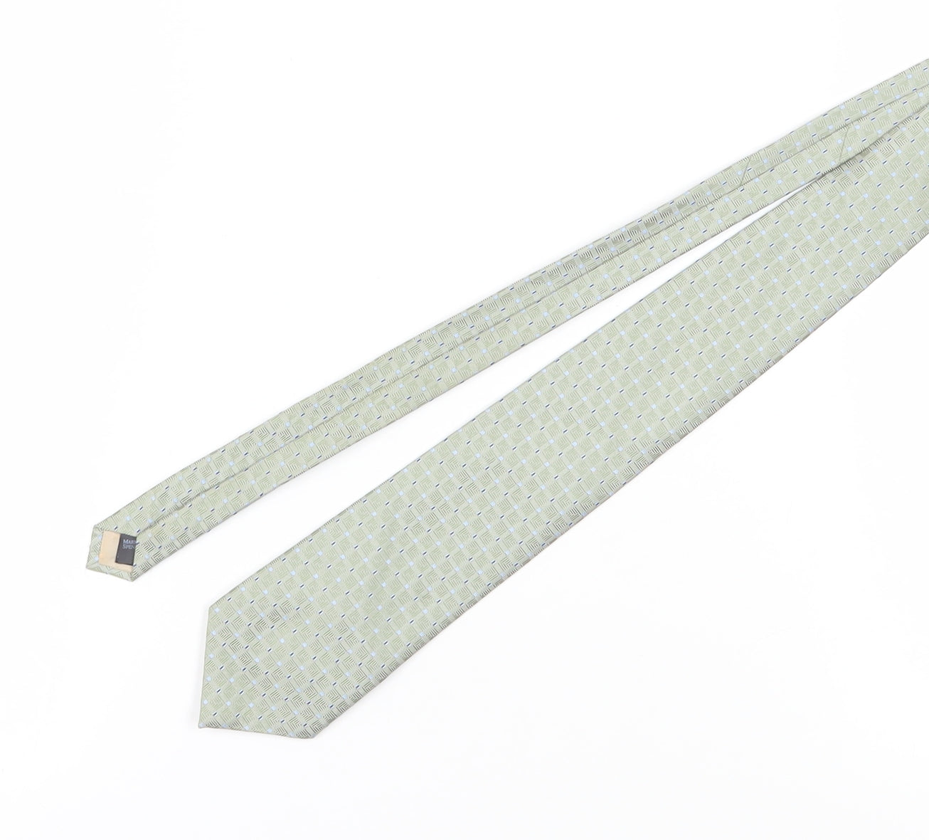 Marks and Spencer Green Geometric Silk Men's Tie