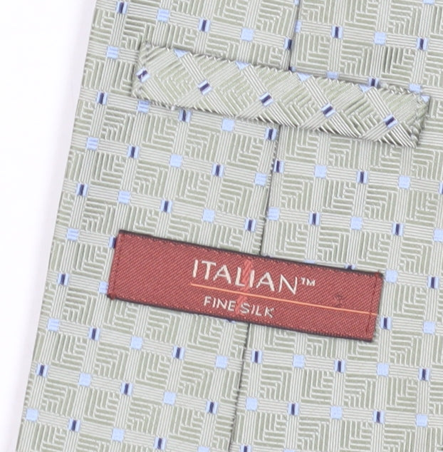 Marks and Spencer Green Geometric Silk Men's Tie