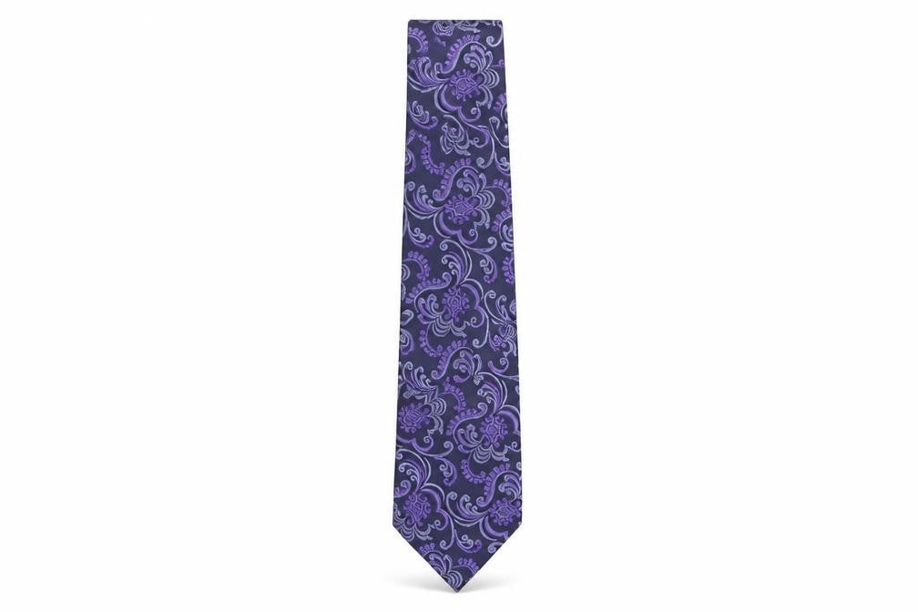 Marks and Spencer Purple Paisley Silk Men's Tie
