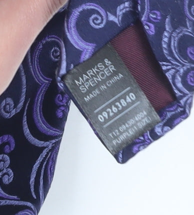 Marks and Spencer Purple Paisley Silk Men's Tie