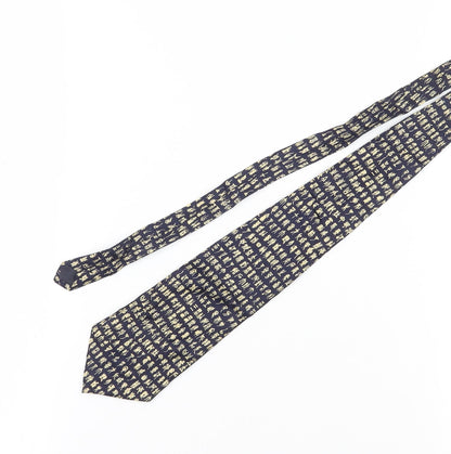 Kailong Men's Black Silk Geometric Handmade Tie