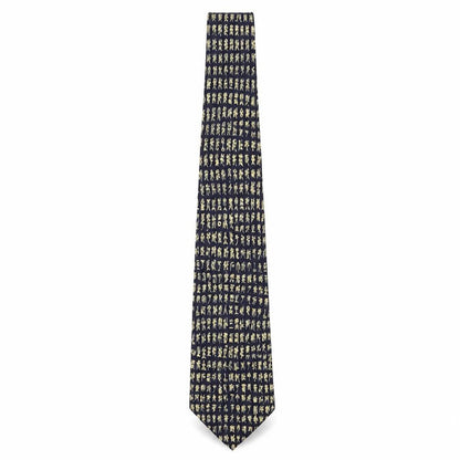Mens Kailong Black Geometric 100% Silk  Tie