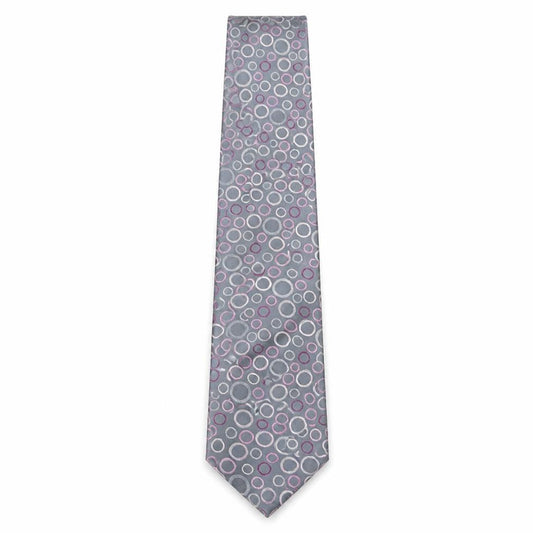 Front view of Thomas Nash Men's Grey Geometric Tie