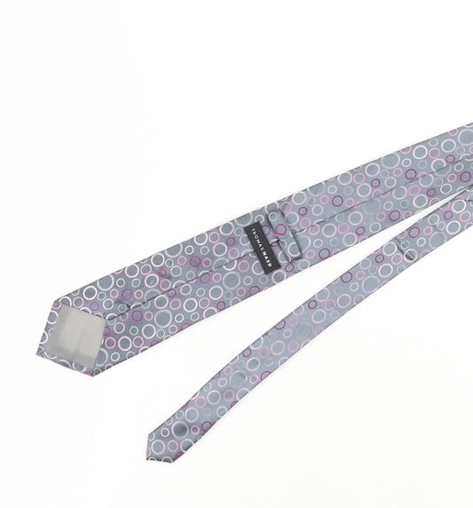 Thomas Nash Men's Grey Geometric Tie