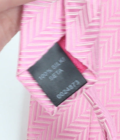 STVDIO Jeff Banks Pink Silk Geometric Men's Tie