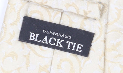 Mens Debenhams Beige Floral 100% Polyester  Tie