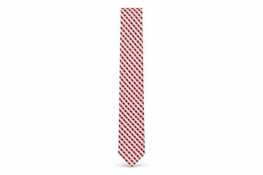 Paul Williams Men's Red Check Silk Slim Tie