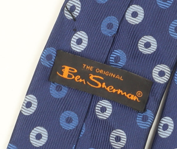 Mens Ben Sherman Blue Geometric 100% Silk  Tie