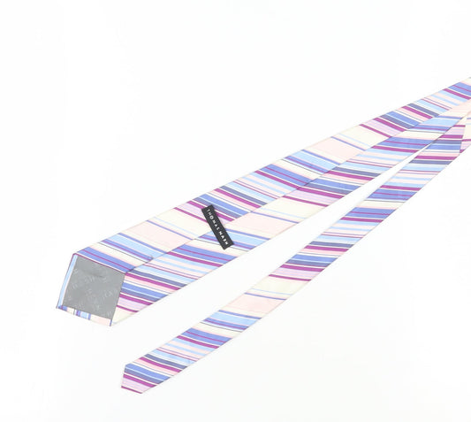 Thomas Nash Men's Multicoloured Striped Silk Tie
