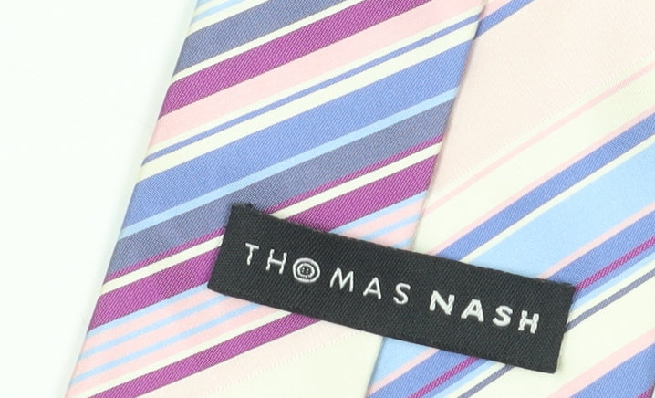 Thomas Nash Men's Multicoloured Striped Silk Tie