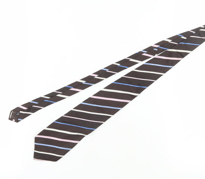 St. George Mens Brown Striped Silk Tie