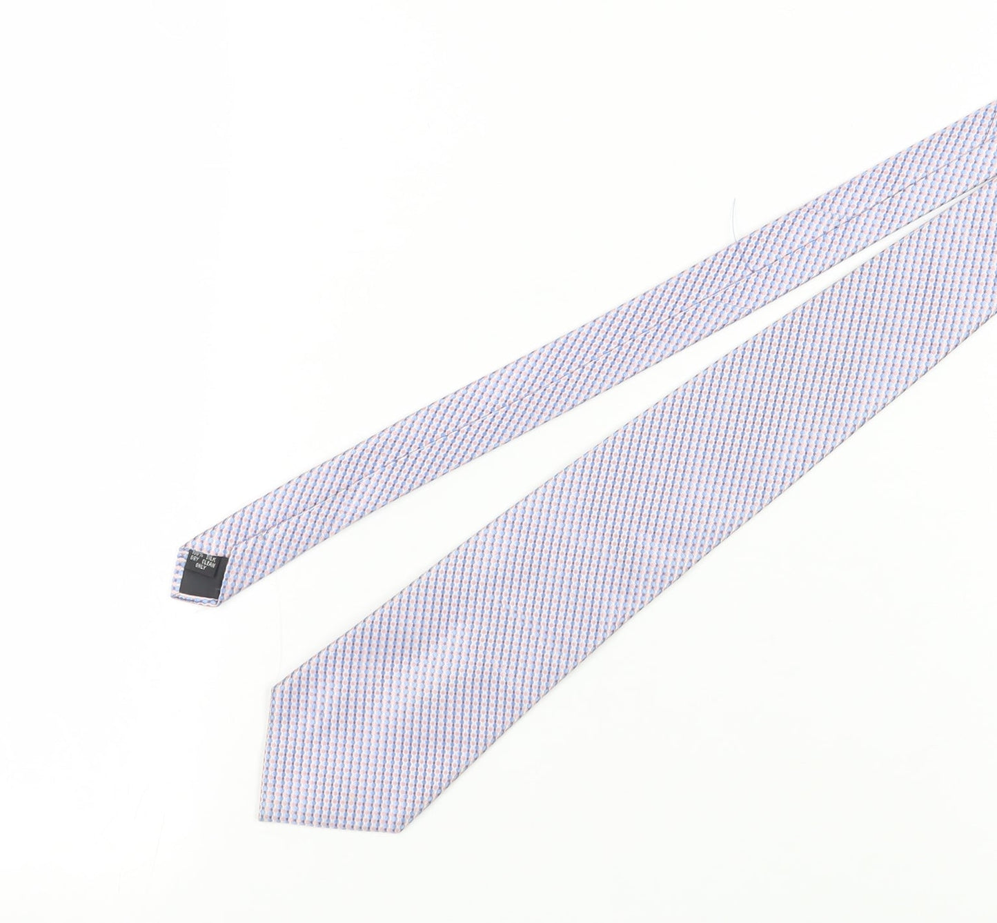 Mens DeHavilland Blue Geometric 100% Silk Slim Tie