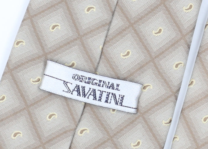 Original Savatine Men's Beige Geometric Tie One Size