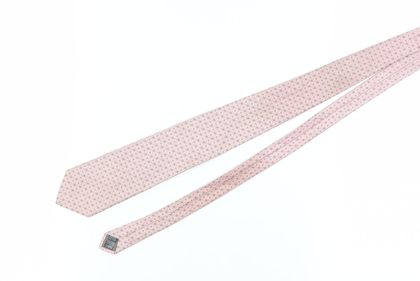 Marks & Spencer Men's Pink Geometric Silk Tie