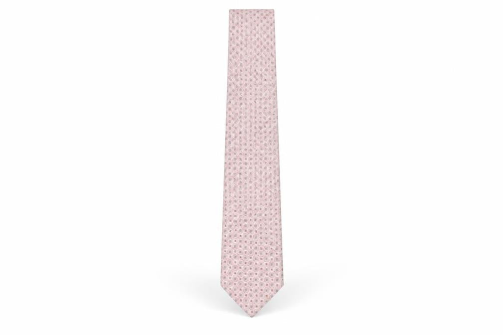Mens Marks and Spencer Pink Geometric 100% Silk Pointed Tie
