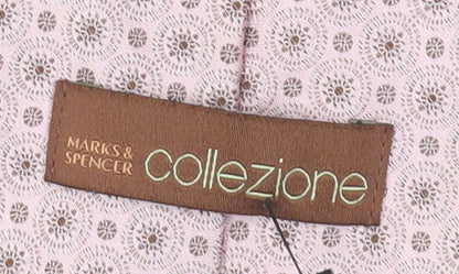 Marks & Spencer Men's Pink Geometric Silk Tie