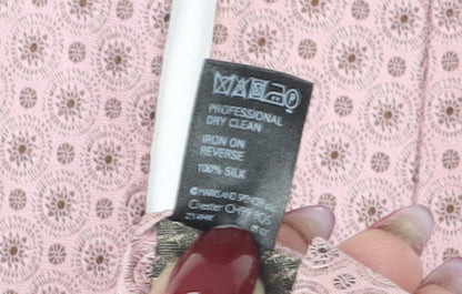 Marks & Spencer Men's Pink Geometric Silk Tie