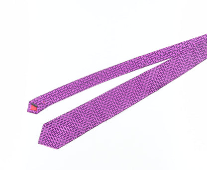 Silkworm London Men's Purple Geometric Silk Tie