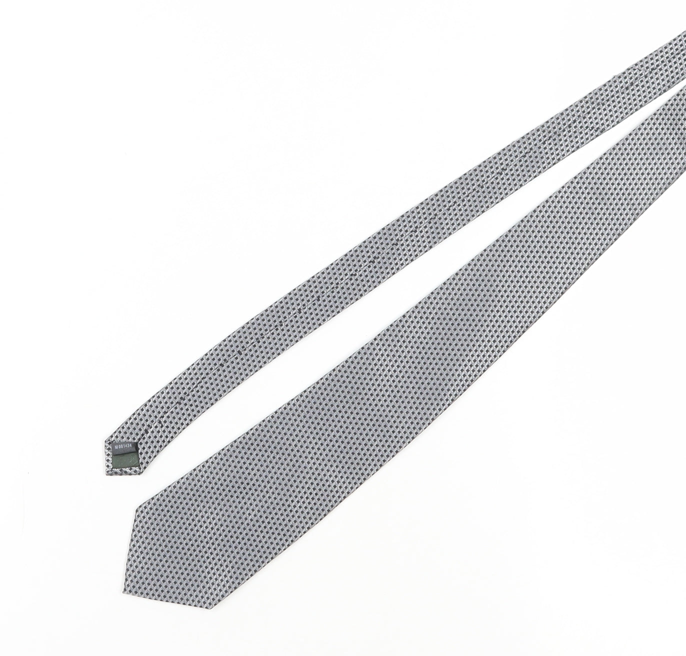 Wolsey Men's Grey Silk Geometric Tie, One Size