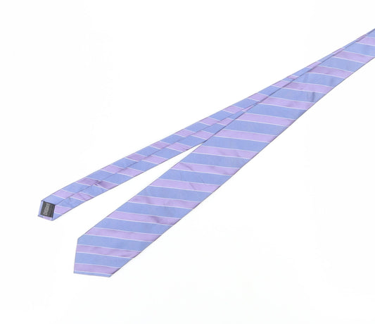 John Lewis Men's Purple Striped Silk Slim Tie