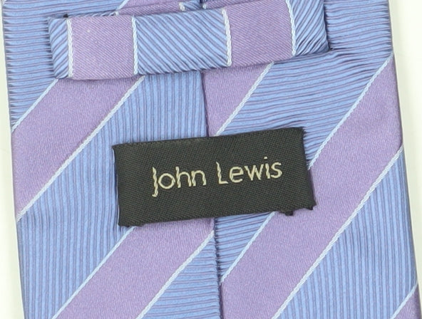 John Lewis Men's Purple Striped Silk Slim Tie